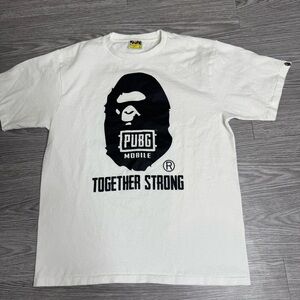 A Bathing Ape "white" Bape x PUBG Mobile Together Strong T-Shirt Sz Large Rare